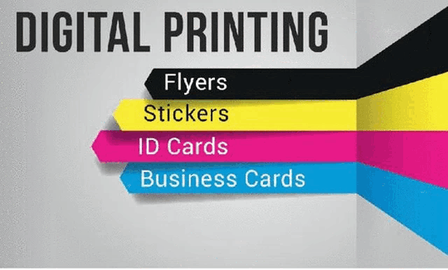 digital printing flyers stickers id cards business cards are listed