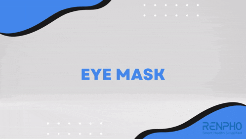 a gray eye mask with the words eye mask written in blue