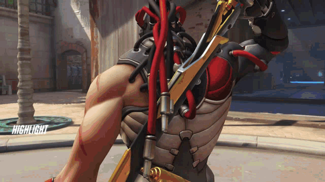 a video game character with the word highlight on the bottom right
