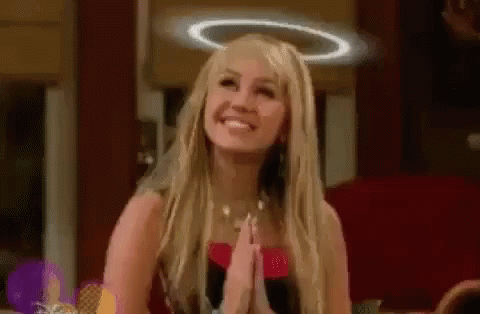 Angioletto Angelo Buono Buona Bravo Brava GIF - Little Angel Hannah Montana Miley Cyrus GIFs