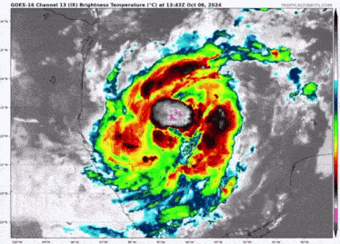 a map showing a hurricane with the words goes 18 channel 13 at the top