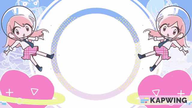a cartoon of a girl with the word kapwing on the bottom right