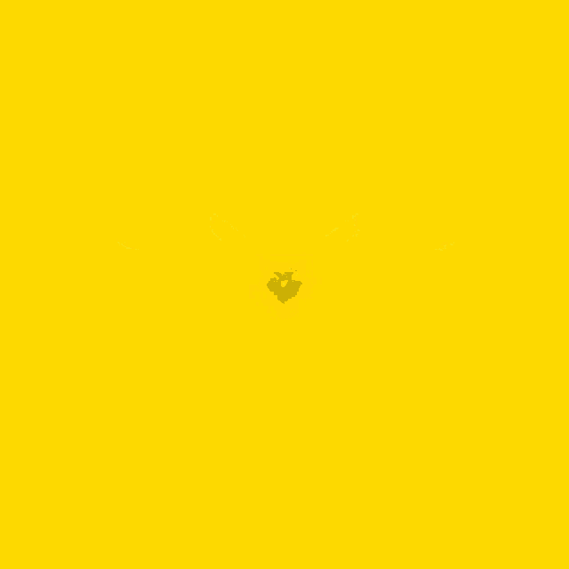 a silhouette of an owl 's face on a yellow background