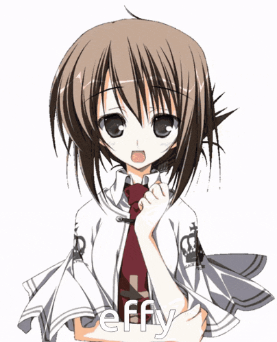 a girl with brown hair is wearing a white shirt with a crown on it and a tie