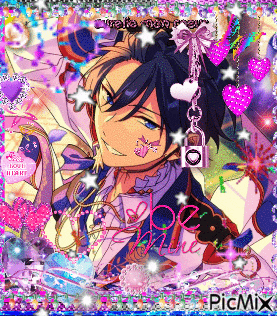 a picture of a man with a lock around his neck that says love on the bottom