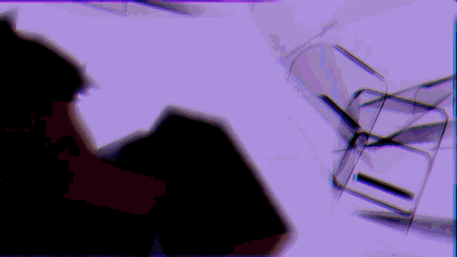 a purple and black image with a few lines