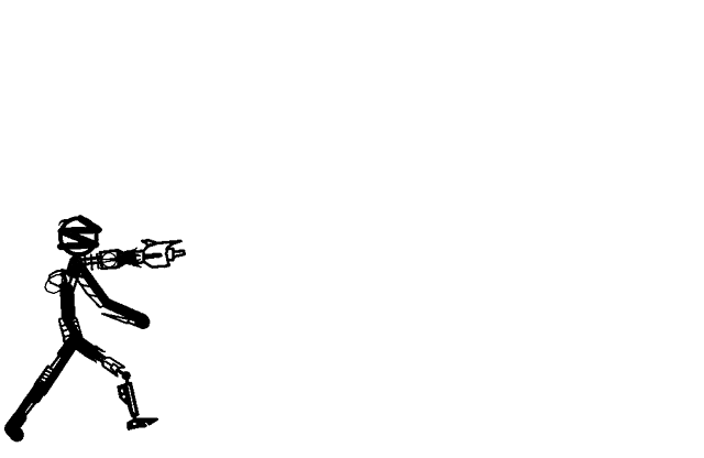 a drawing of a man holding a large sword with numbers on it