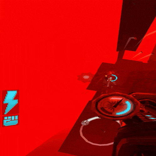 a video game scene with a compass and a skeleton in the foreground