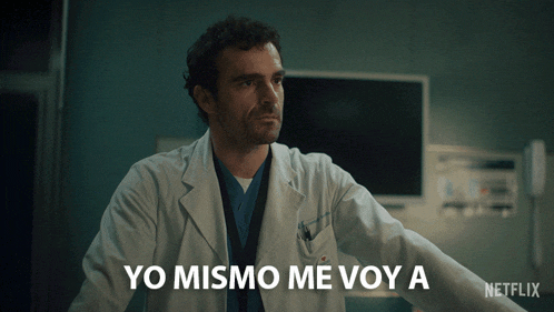a man in a lab coat says yo mismo me voy a netflix