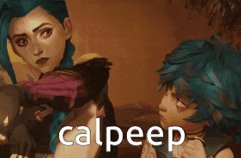 a couple of cartoon characters are standing next to each other and the words calpeep are on the bottom