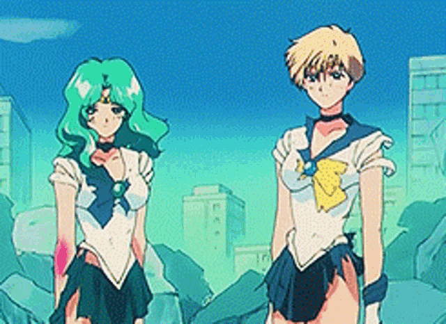 Sailor Neptune GIF - Sailor Neptune Uranus GIFs