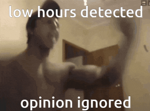 a blurred image of a man with the words low hours detected opinion ignored below him