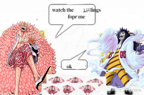 a cartoon character with a speech bubble that says " watch the jefflings for me "