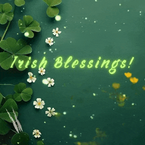 a green background with the words " irish blessings " on it