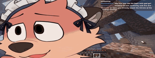 a cartoon of a fox with a bandana around its head is playing a video game