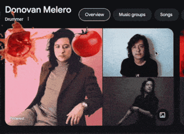 a collage of photos of a man with the name donovan melero at the top