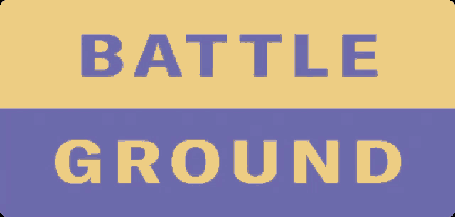 a yellow and purple sign that says battle ground on it