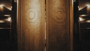 a pair of doors with a design on them