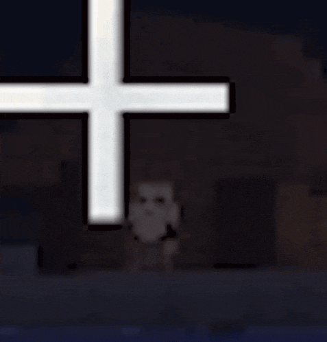 a white cross on a black background with a blurred image of a person in the background