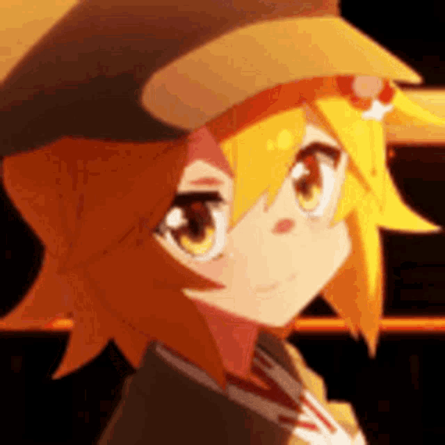 a close up of a girl wearing a hat and a suit .