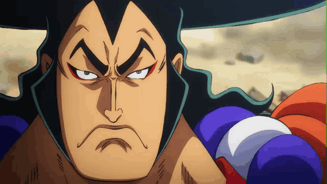 a close up of a cartoon character with a very angry look on his face
