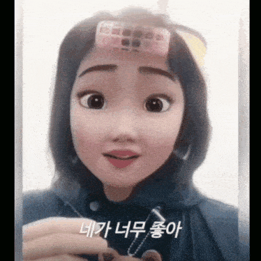 a girl with curlers on her head is wearing a necklace and a hooded jacket .