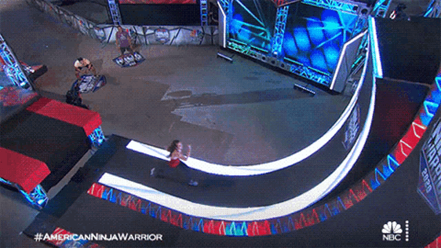 an aerial view of the american ninja warrior show on nbc