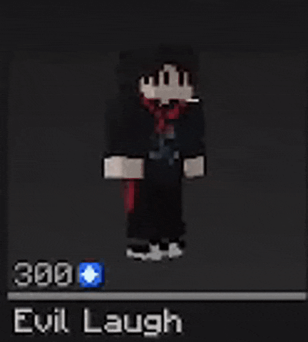 a person in a black shirt and red scarf is standing in a dark room with the words evil laugh above them .