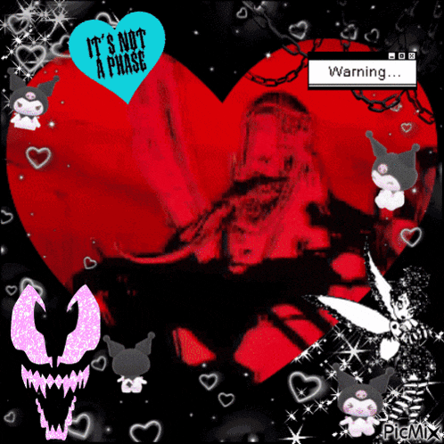 a red heart with a blue heart that says ' it 's not a phase ' on it