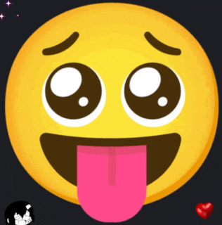 a smiley face with a pink tongue sticking out of it