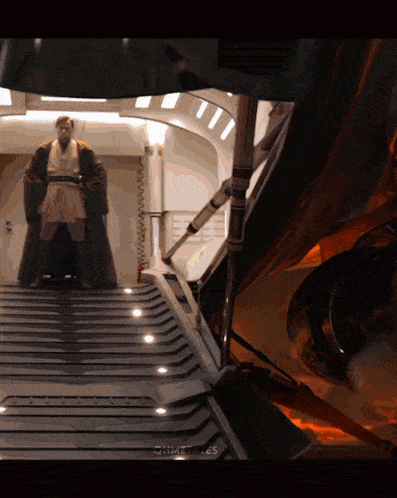 a man in a robe is standing on a set of stairs with the word chimetales on the bottom right