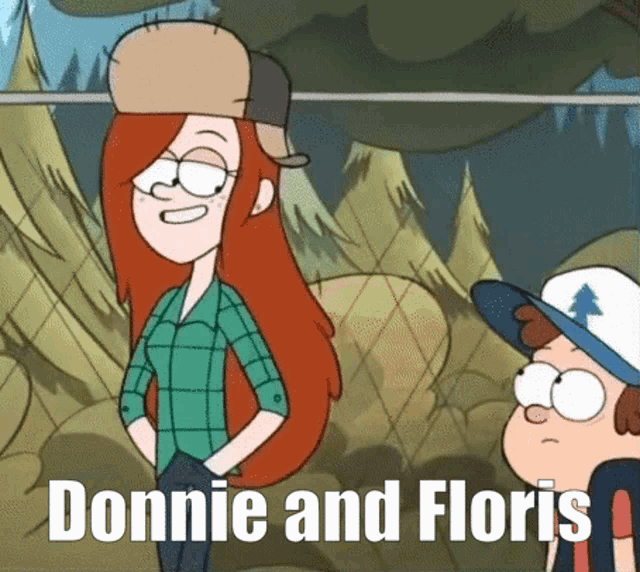 wendy from gravity falls is standing next to dipper from gravity falls