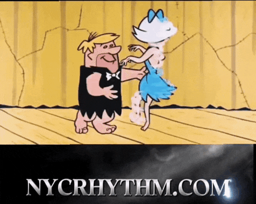 a cartoon of a man and a woman dancing with nycrhythm.com written on the bottom
