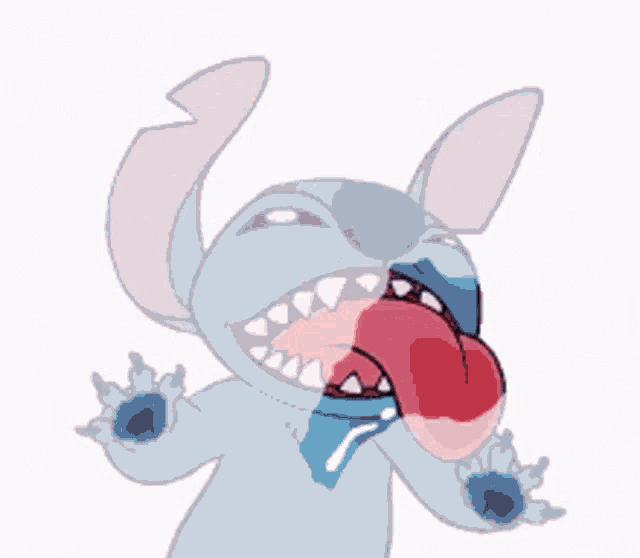 a cartoon of stitch with his tongue out