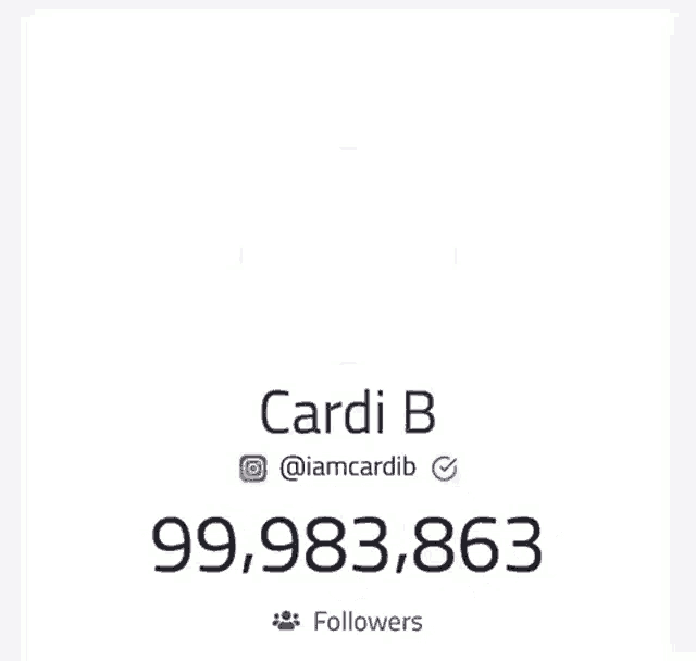 a white background with the words cardi b and followers
