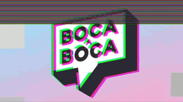 a speech bubble that says boca boca on a pink background