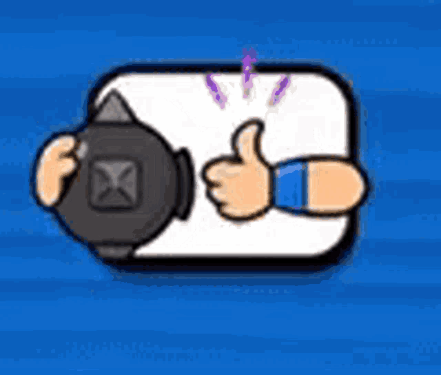 a cartoon of a person giving a thumbs up next to a bomb .