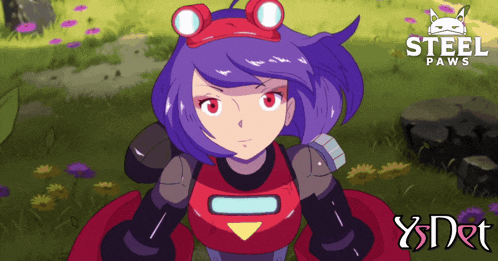 a poster for steel paws shows a robot girl