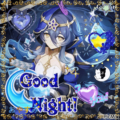 a picture of a girl with a crown and the words good night
