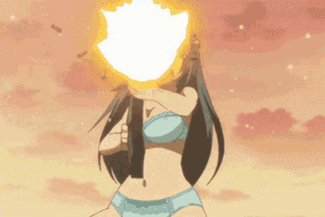 a woman in a bikini is holding a gun in her hand