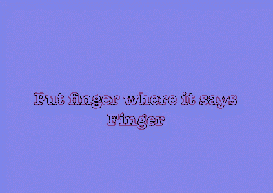 the word finger is written on a purple background