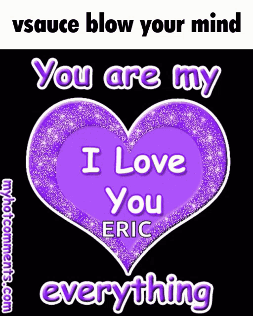 a purple heart says i love you eric