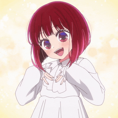 a girl with red hair and blue eyes is wearing a white shirt