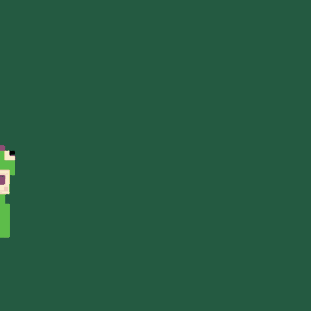 a pixel art drawing of a person in a green dinosaur costume