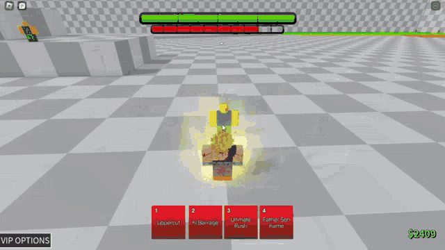 a screenshot of a video game that says vip options on the bottom right