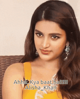 a close up of a woman 's face with a caption that says ahha kya baat hai !!!