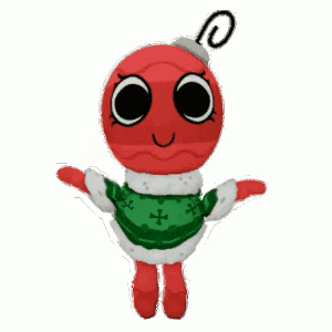 a cartoon character wearing a green sweater and a hat