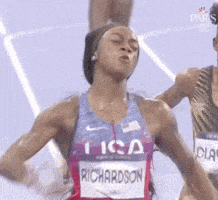 a runner with the name richardson on their jersey