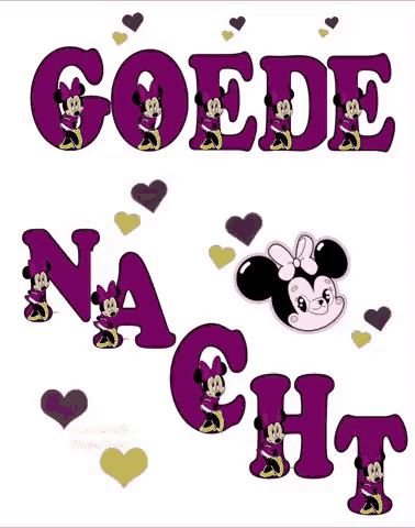 the word goede is written in purple letters