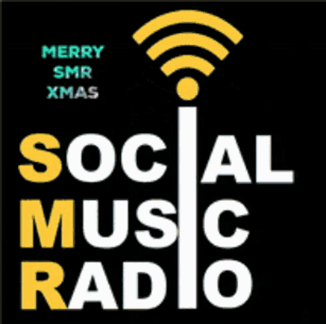a logo for social music radio with a wifi symbol on it